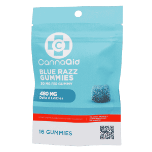 CannaAid THC Delta 8 Blue Razz Gummies (30 mg each)